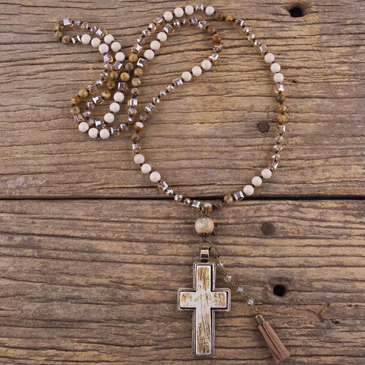 Jewellery - Necklace - Semi Precious Stone Cross