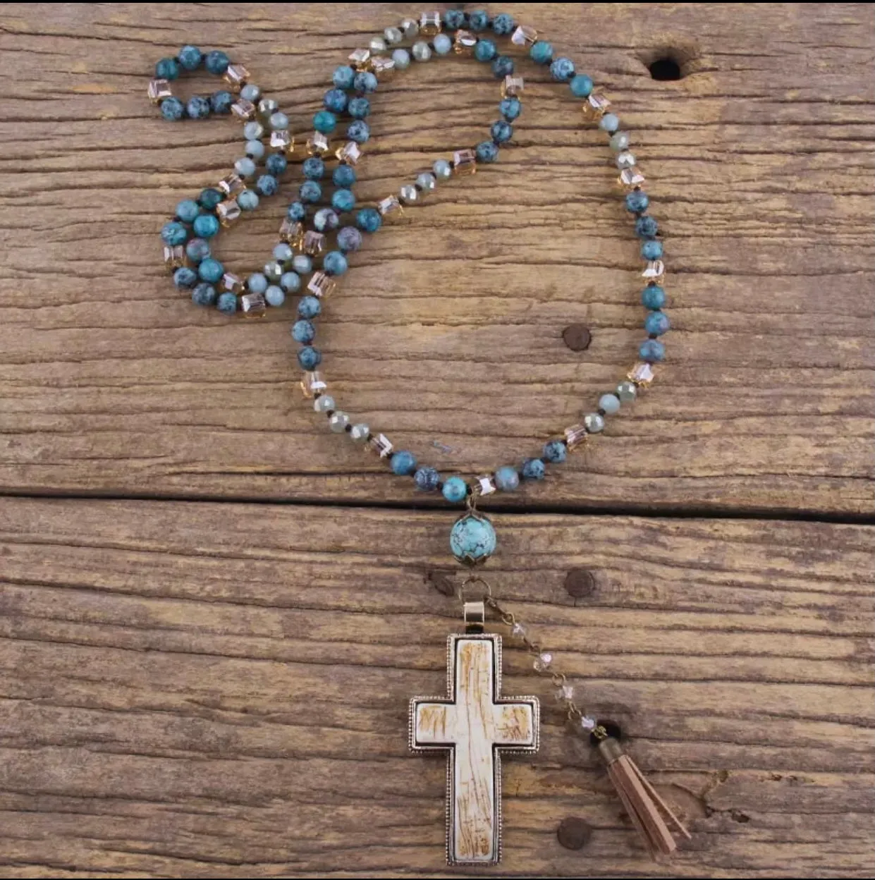 Jewellery - Necklace - Semi Precious Stone Cross