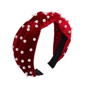 Jowxsx Red Hair Headband Headband Knotted Pearl Gold Accessories Pearl Ve-lvet Ve-lvet Hair Clip Bulk Hair Clips Hair Clips