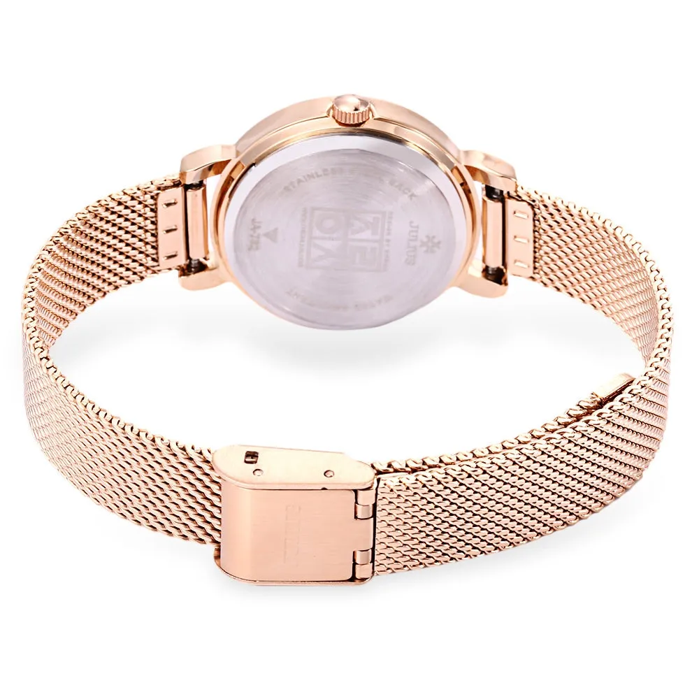 Julius JA - 732 Women Quartz Watch Stainless Steel Net Band Luminous Pointer Female Wristwatch