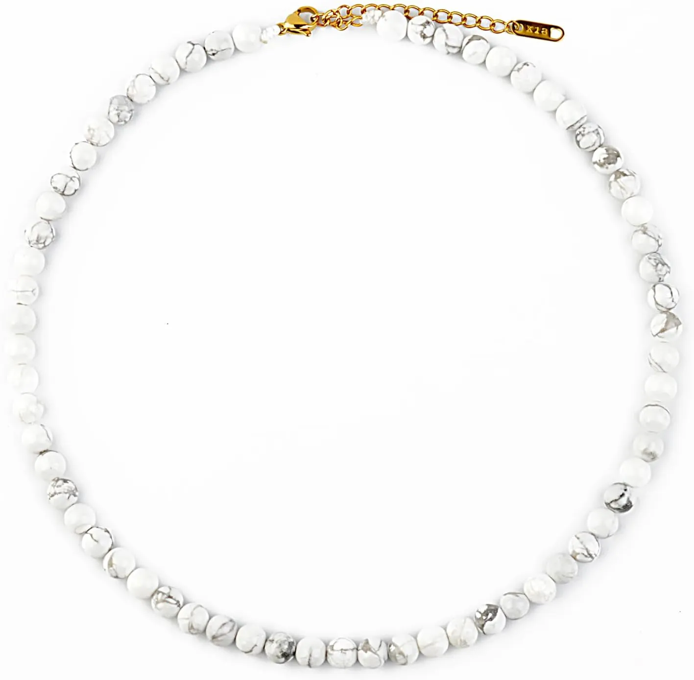 KIKLA Semi Precious Stone Beaded Choker Necklace 18K Gold Plated Natural Stone Strand Necklace Short Necklaces for Women
