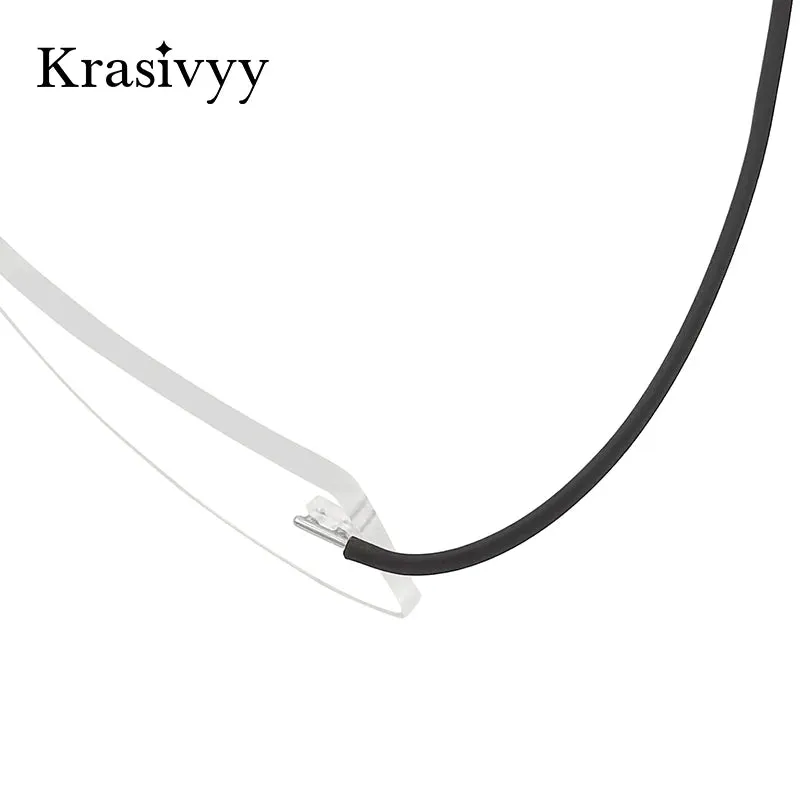 Krasivyy Unisex Rimless Square Titanium Eyeglasses 1614