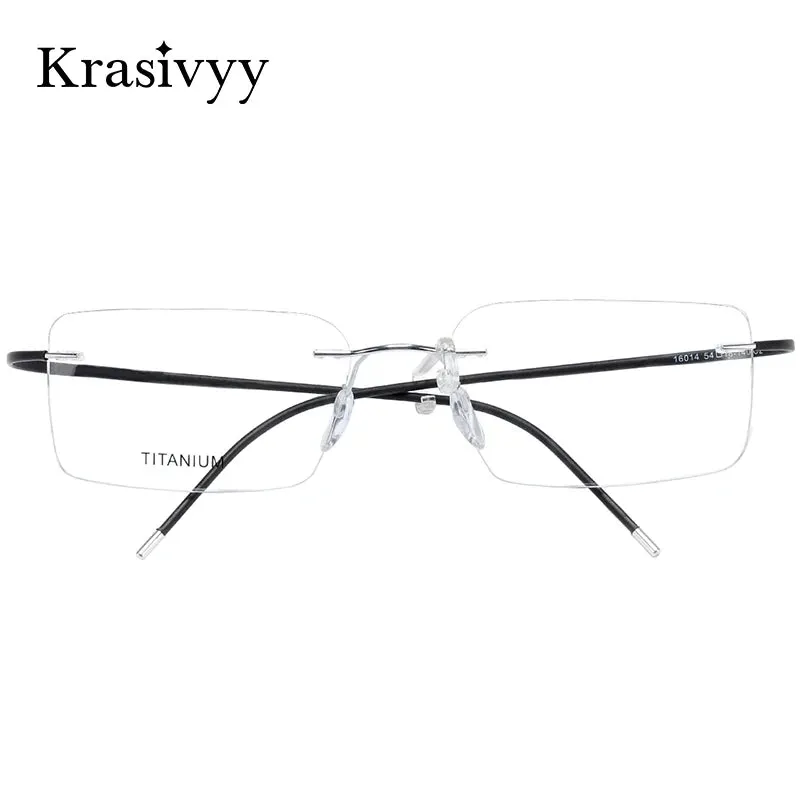 Krasivyy Unisex Rimless Square Titanium Eyeglasses 1614