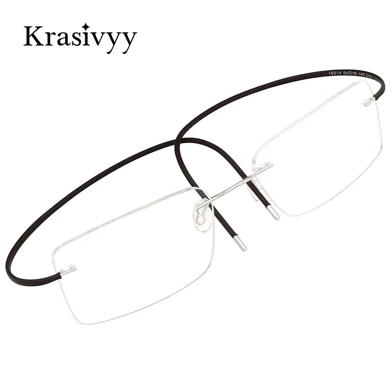 Krasivyy Unisex Rimless Square Titanium Eyeglasses 1614