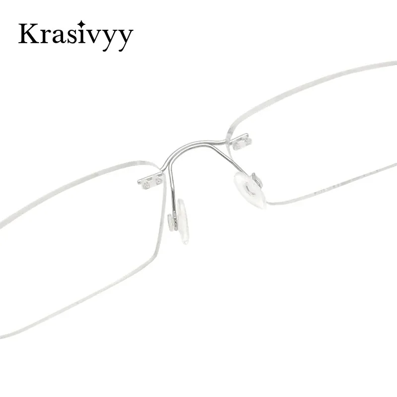 Krasivyy Unisex Rimless Square Titanium Eyeglasses 1614