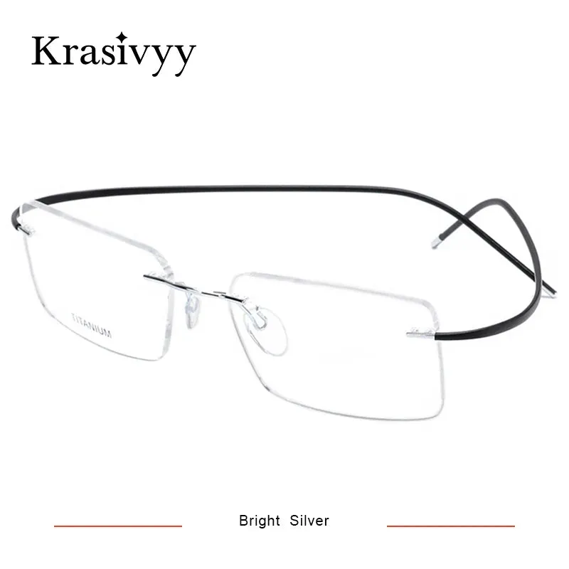 Krasivyy Unisex Rimless Square Titanium Eyeglasses 1614
