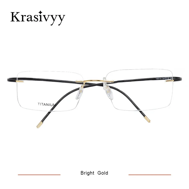 Krasivyy Unisex Rimless Square Titanium Eyeglasses 1614