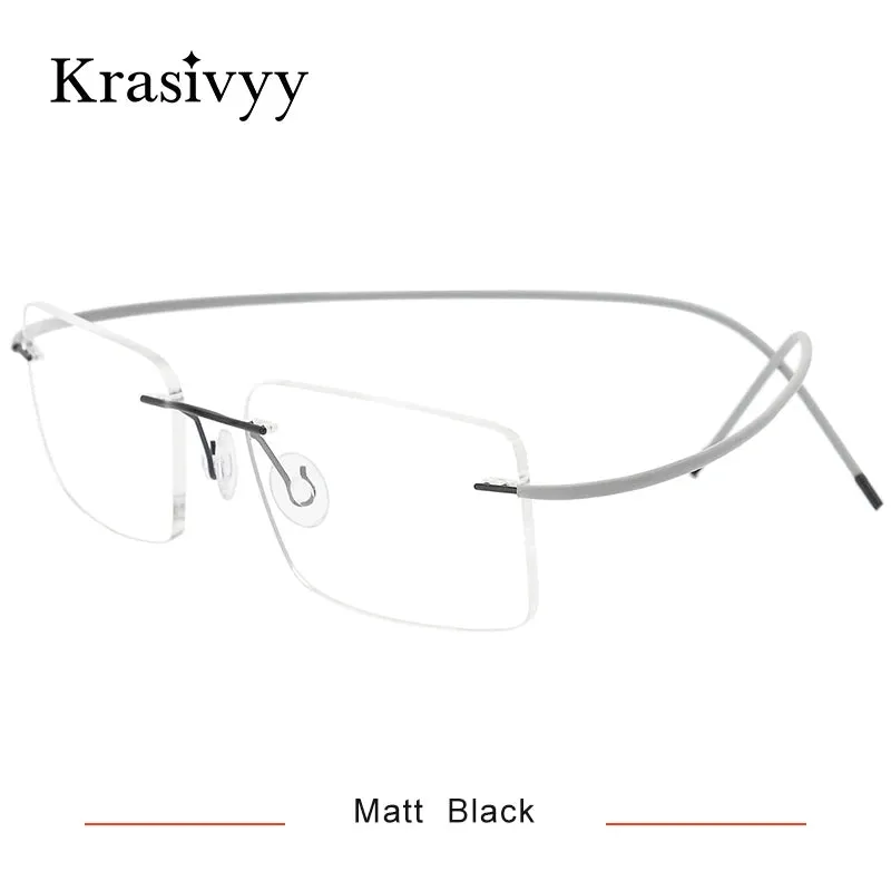 Krasivyy Unisex Rimless Square Titanium Eyeglasses 1614