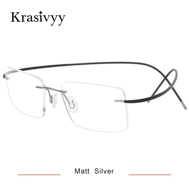 Krasivyy Unisex Rimless Square Titanium Eyeglasses 1614