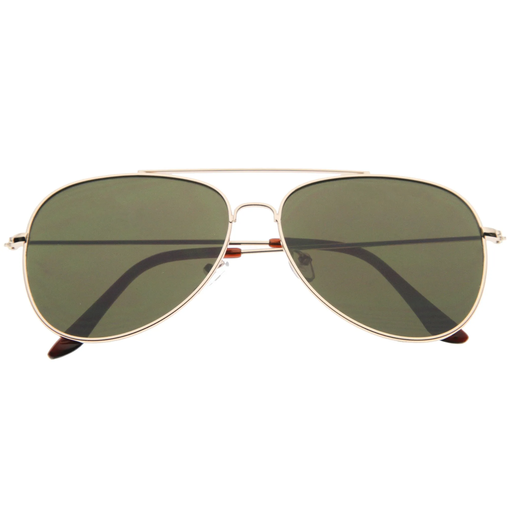 Large Modern Flat Front Metal Aviator Sunglasses A183