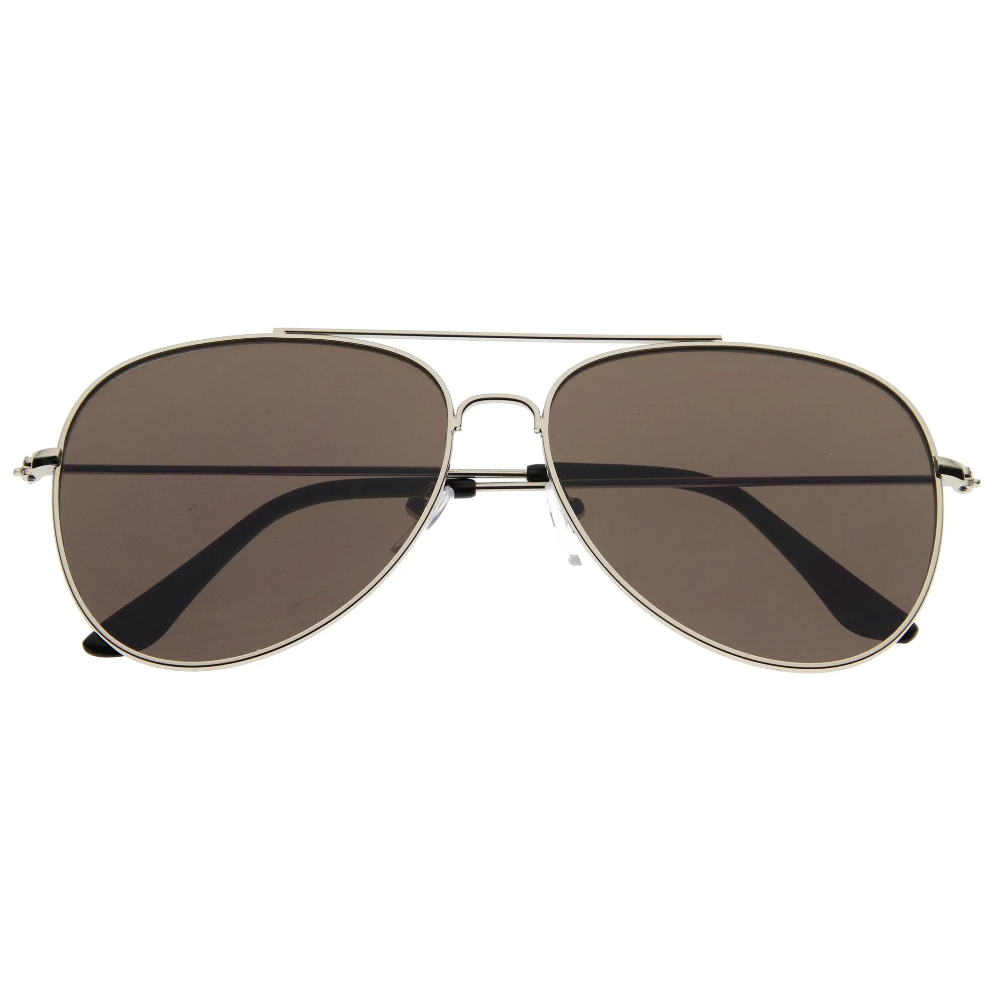 Large Modern Flat Front Metal Aviator Sunglasses A183