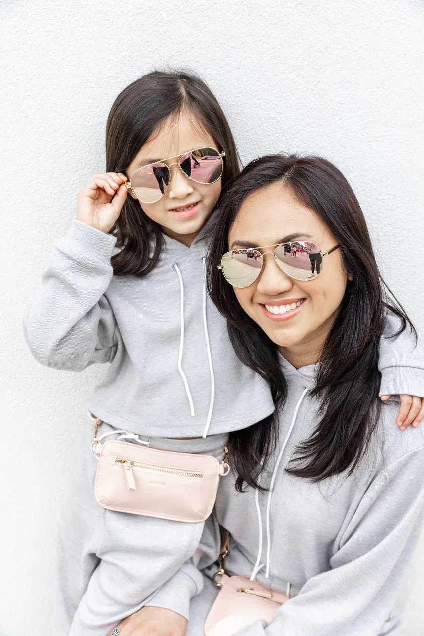 LeLaLo Aviator Sunglasses Mirrored Gold - Ladies