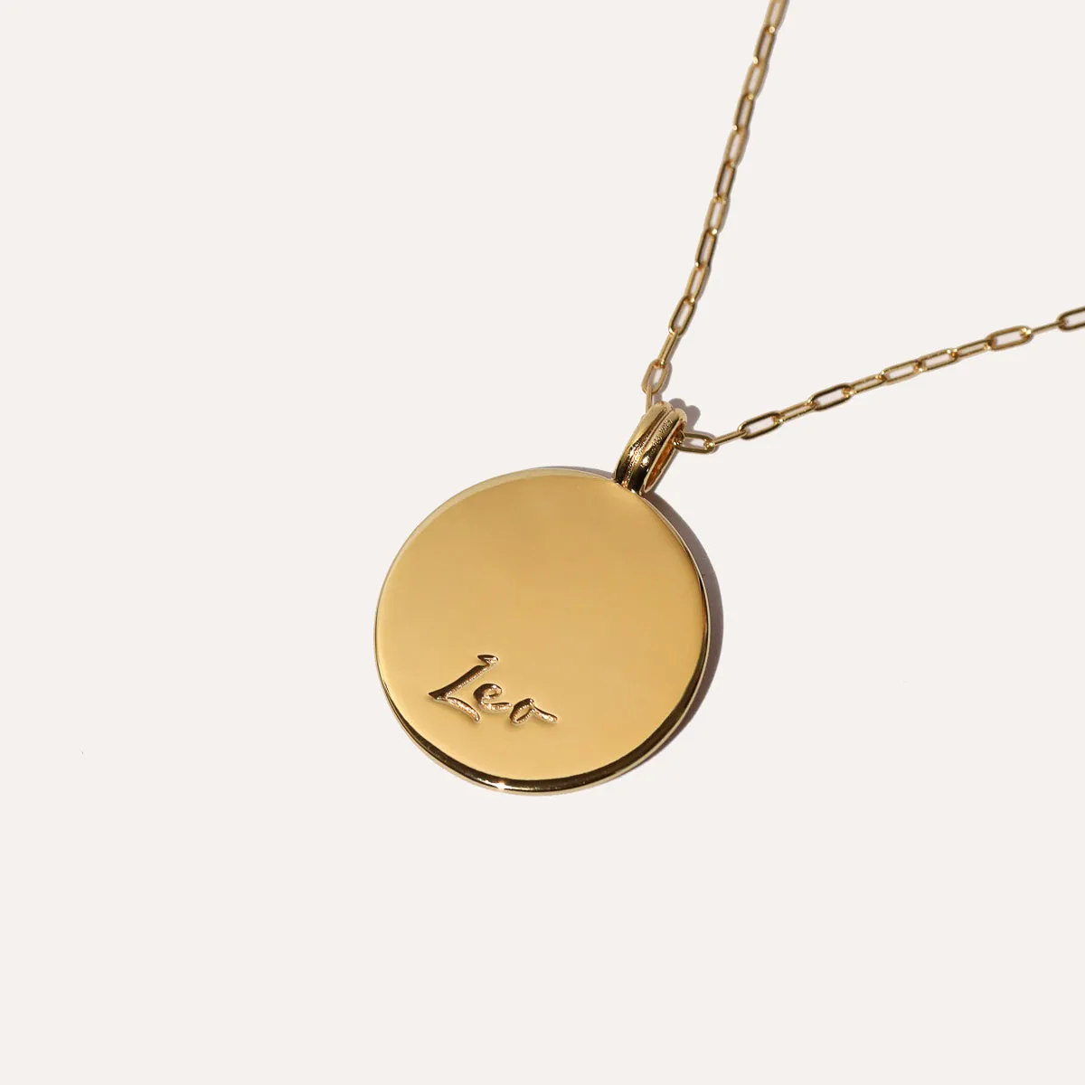 Leo Bold Zodiac Pendant Necklace in Gold