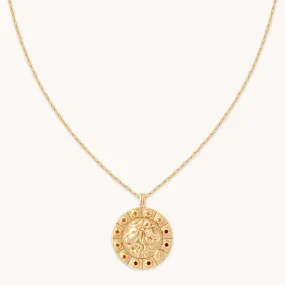 Leo Bold Zodiac Pendant Necklace in Gold