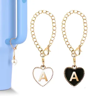 Letter Charm Accessories for Stanley Cup – Cute 2-Piece Set for 20, 30, and 40 oz Tumblers with Handle, Perfect for Women and Girls