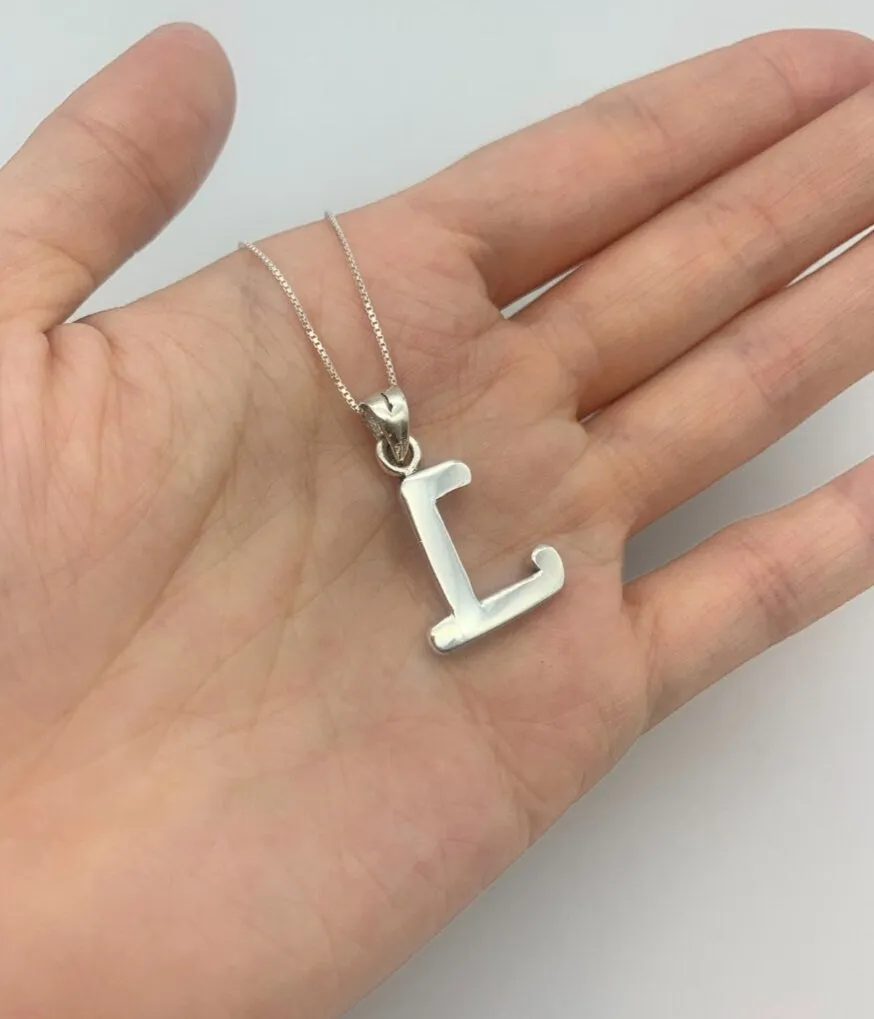 Letter L Pendant - Alphabet Letter Necklace - Capital L Necklace