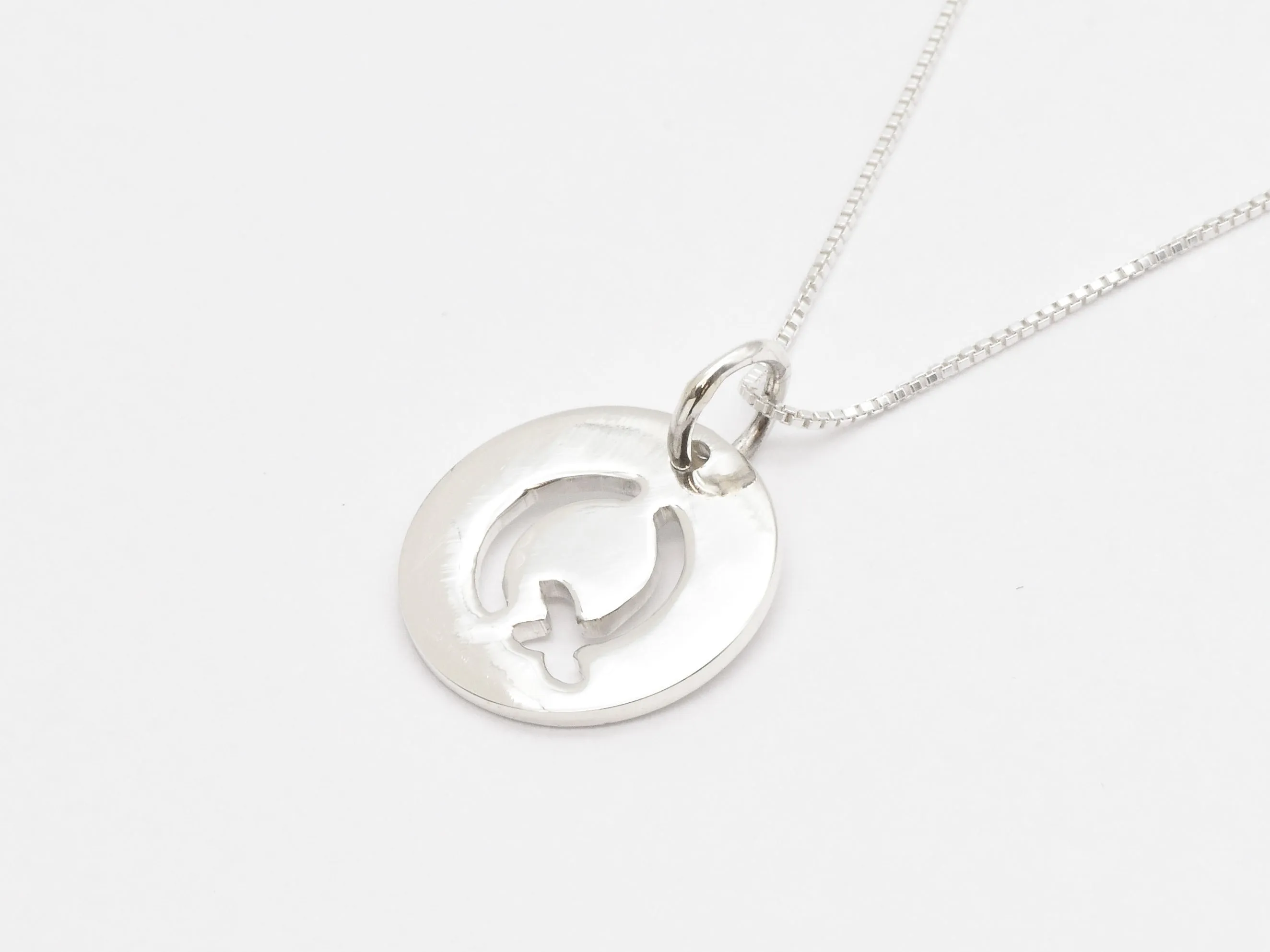 Letter Q Pendant - Disc Letter Pendant, Alphabet Round Necklace