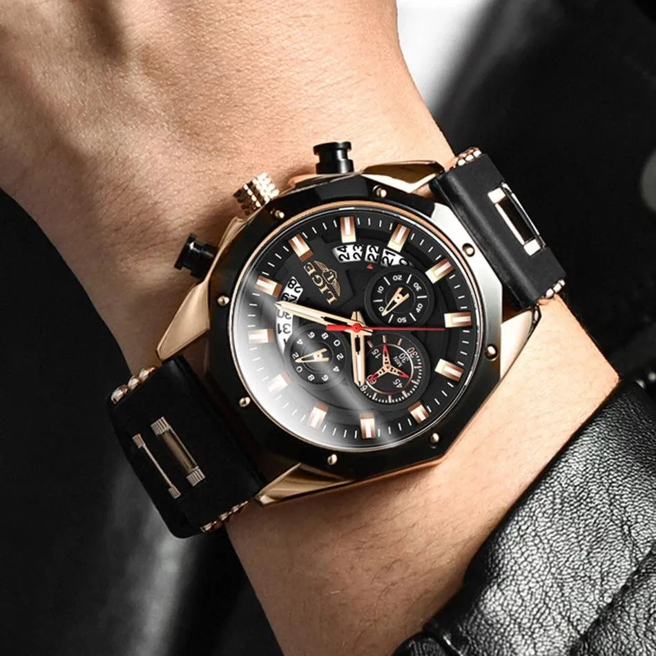 Lige Sports watch multifunctional waterproof watch For Men 8908