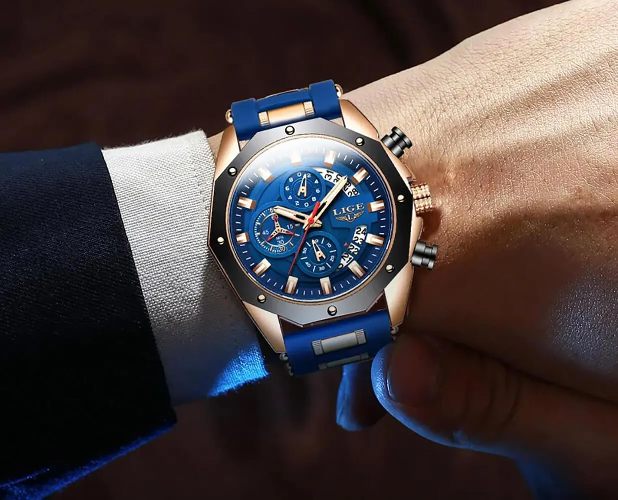 Lige Sports watch multifunctional waterproof watch For Men 8908