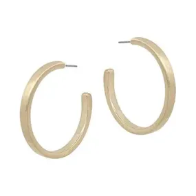 Matte Flat Thick Hoop Earring