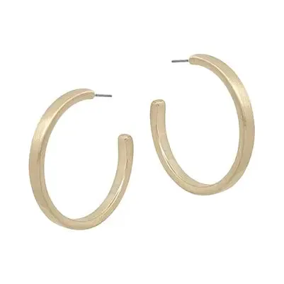 Matte Flat Thick Hoop Earring
