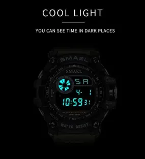 Mens Digital Sports Watches Multifunctional 50M Waterproof LED Alarm Backlight Watch