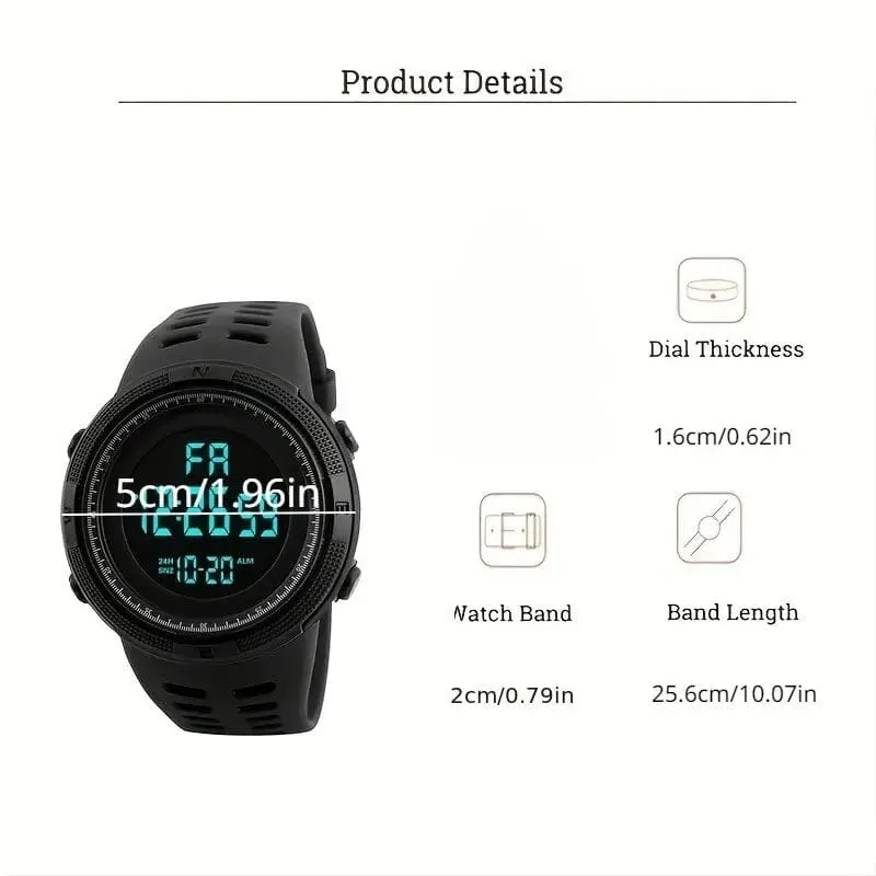 Men's Large Dial Sports Electronic Watch