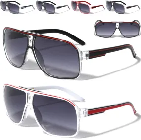 Men's Retro Pilot Sunglasses Khan Vintage Sports Designer Shades with UV400