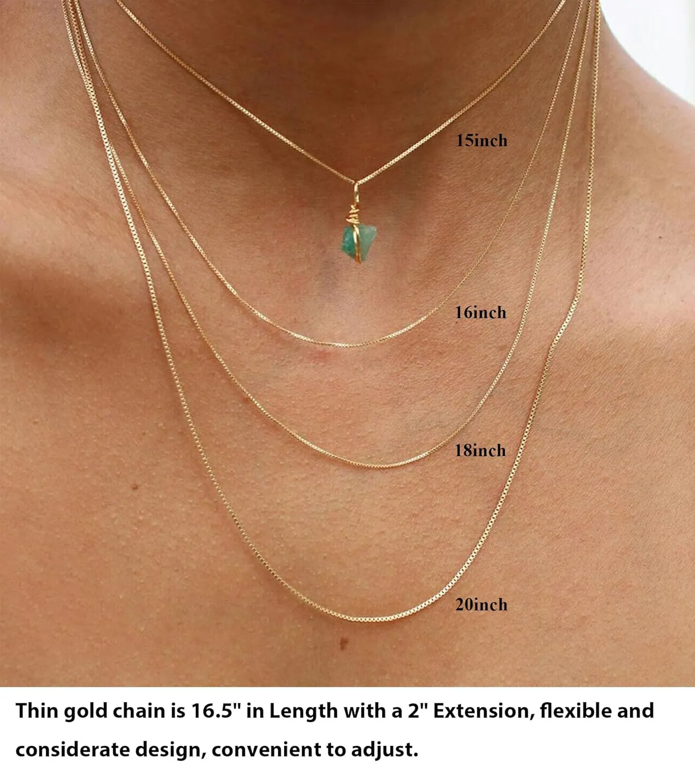 Minimalist Thin Gold Chain 18K Gold Thin Box Chain Necklace Short Small Gold Chain Choker Necklaces for Women