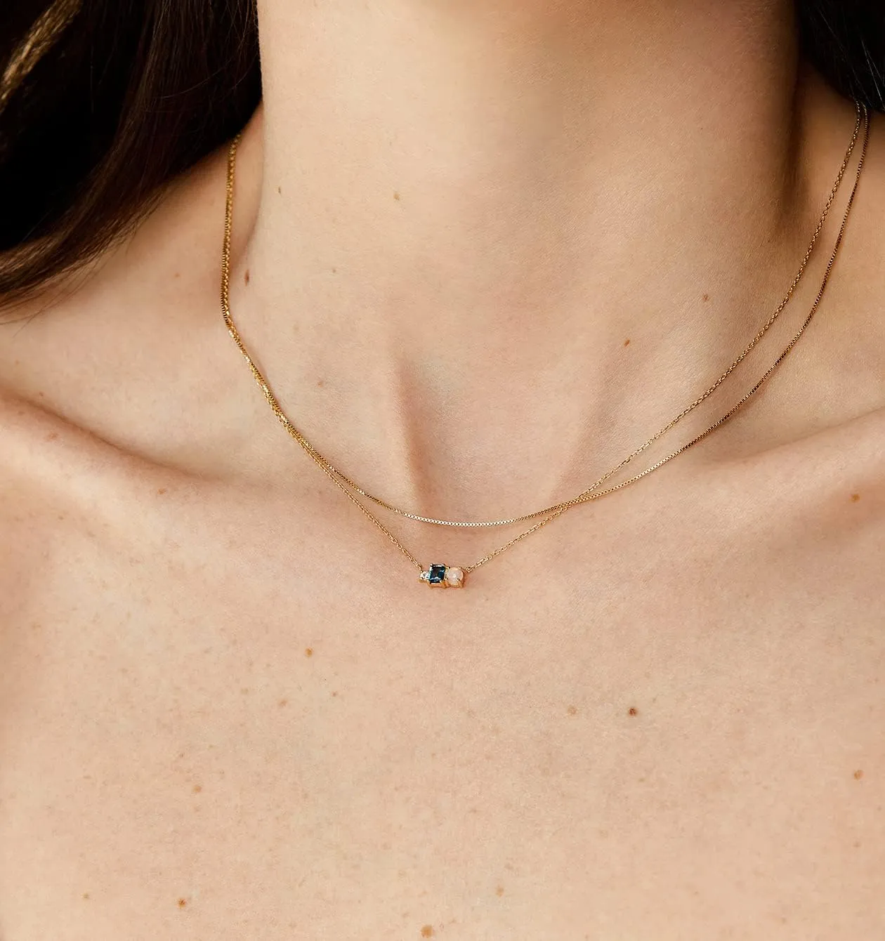 Minimalist Thin Gold Chain 18K Gold Thin Box Chain Necklace Short Small Gold Chain Choker Necklaces for Women