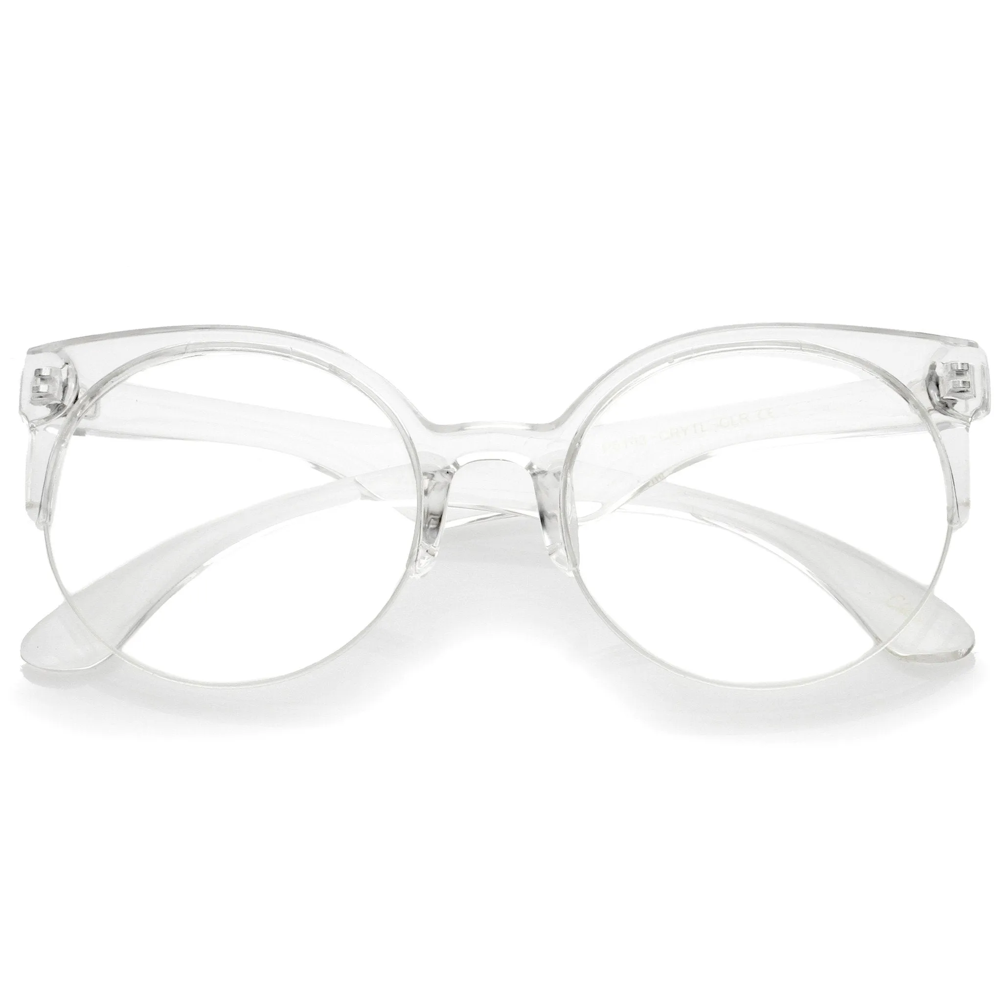 Modern Translucent Half Frame Clear Lens Glasses A963