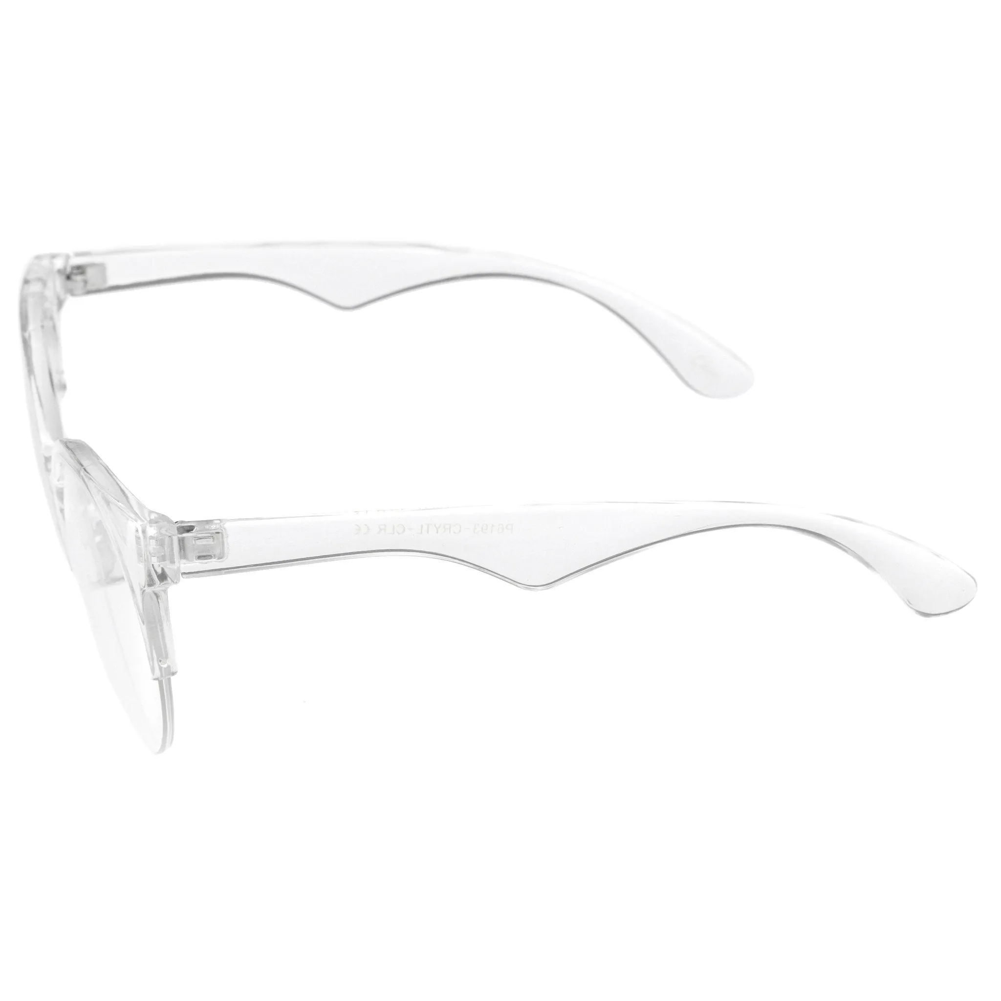 Modern Translucent Half Frame Clear Lens Glasses A963