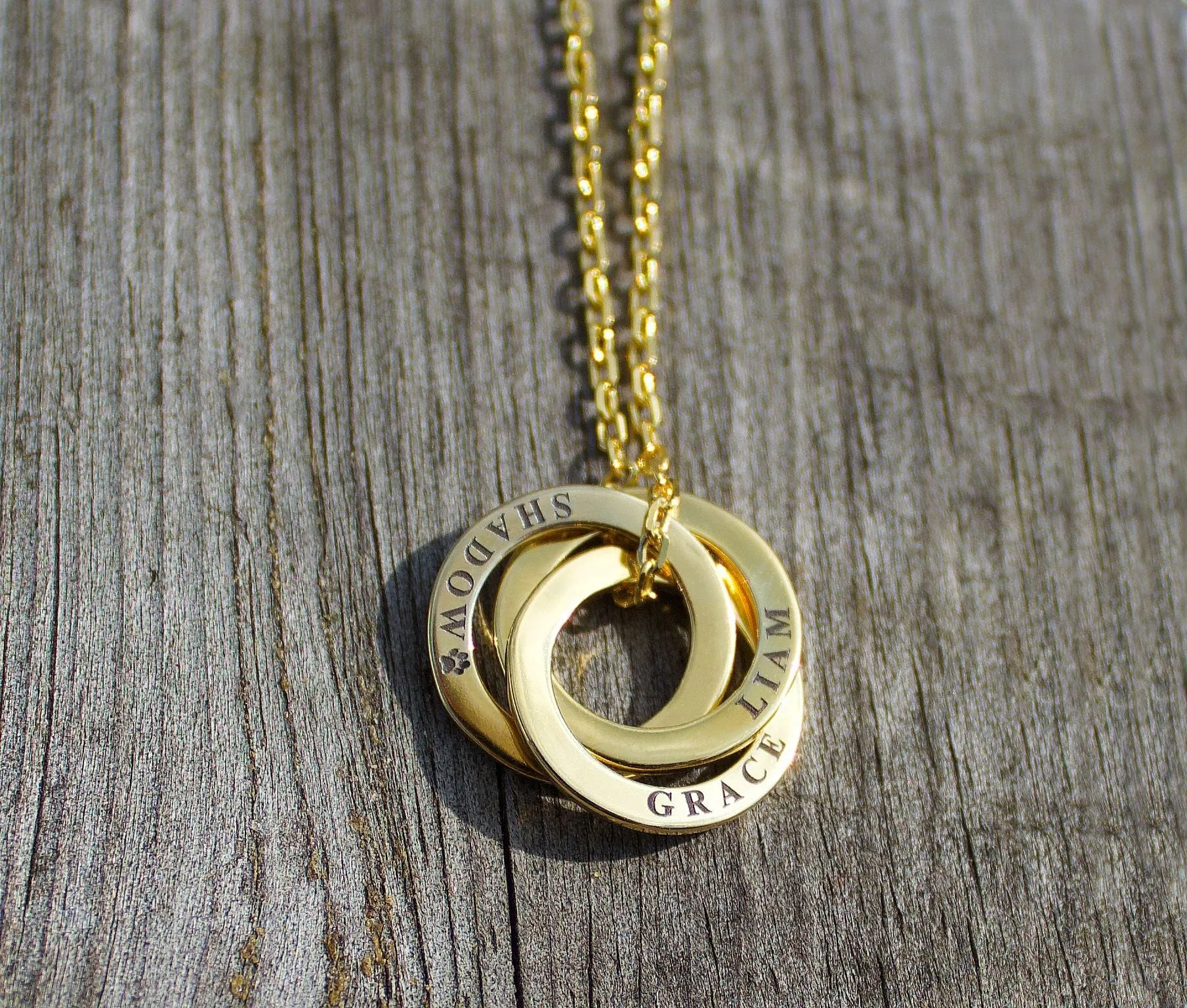 Mother's Day Gold Personalised Ring Necklace