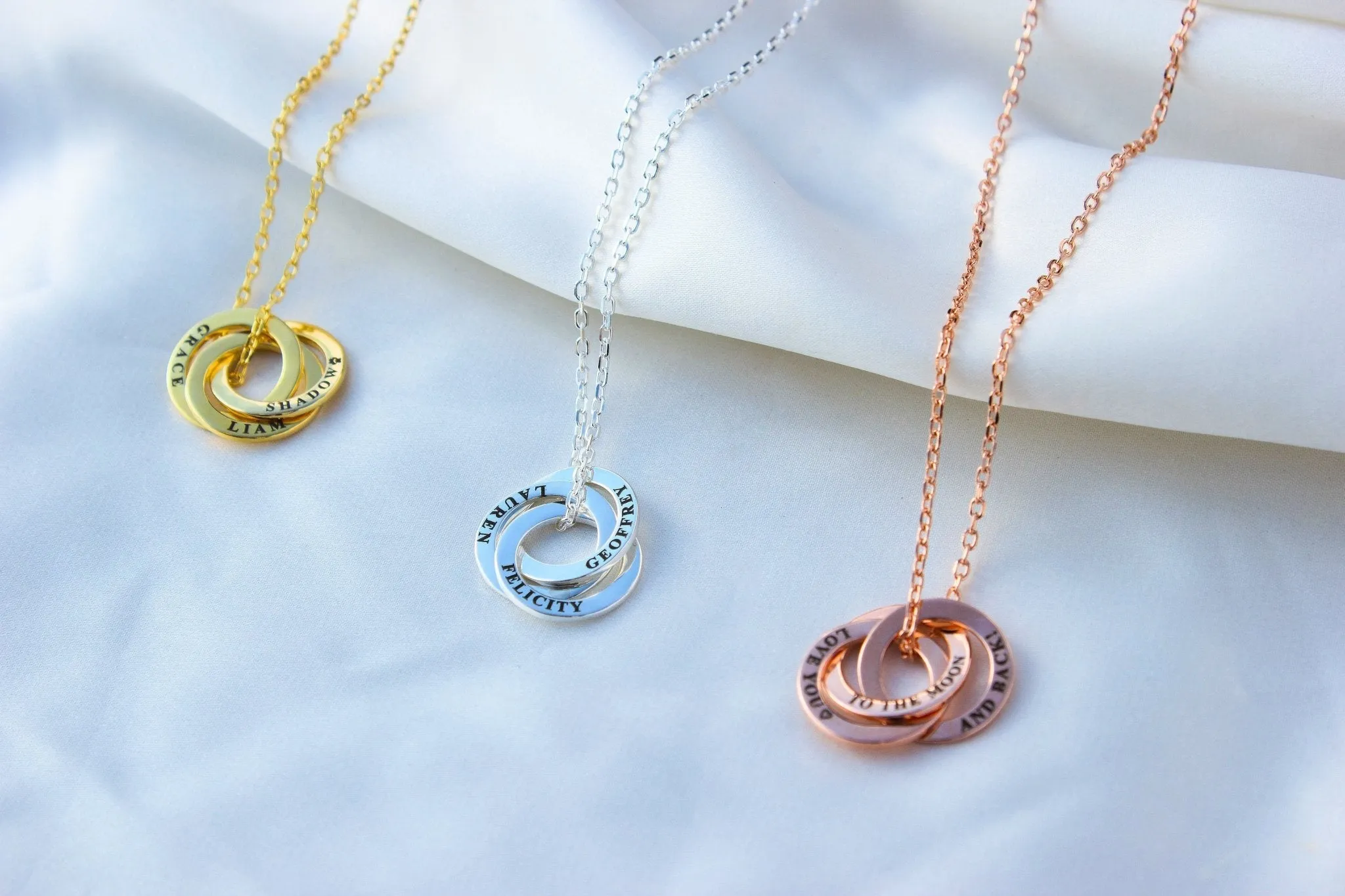 Mother's Day Gold Personalised Ring Necklace