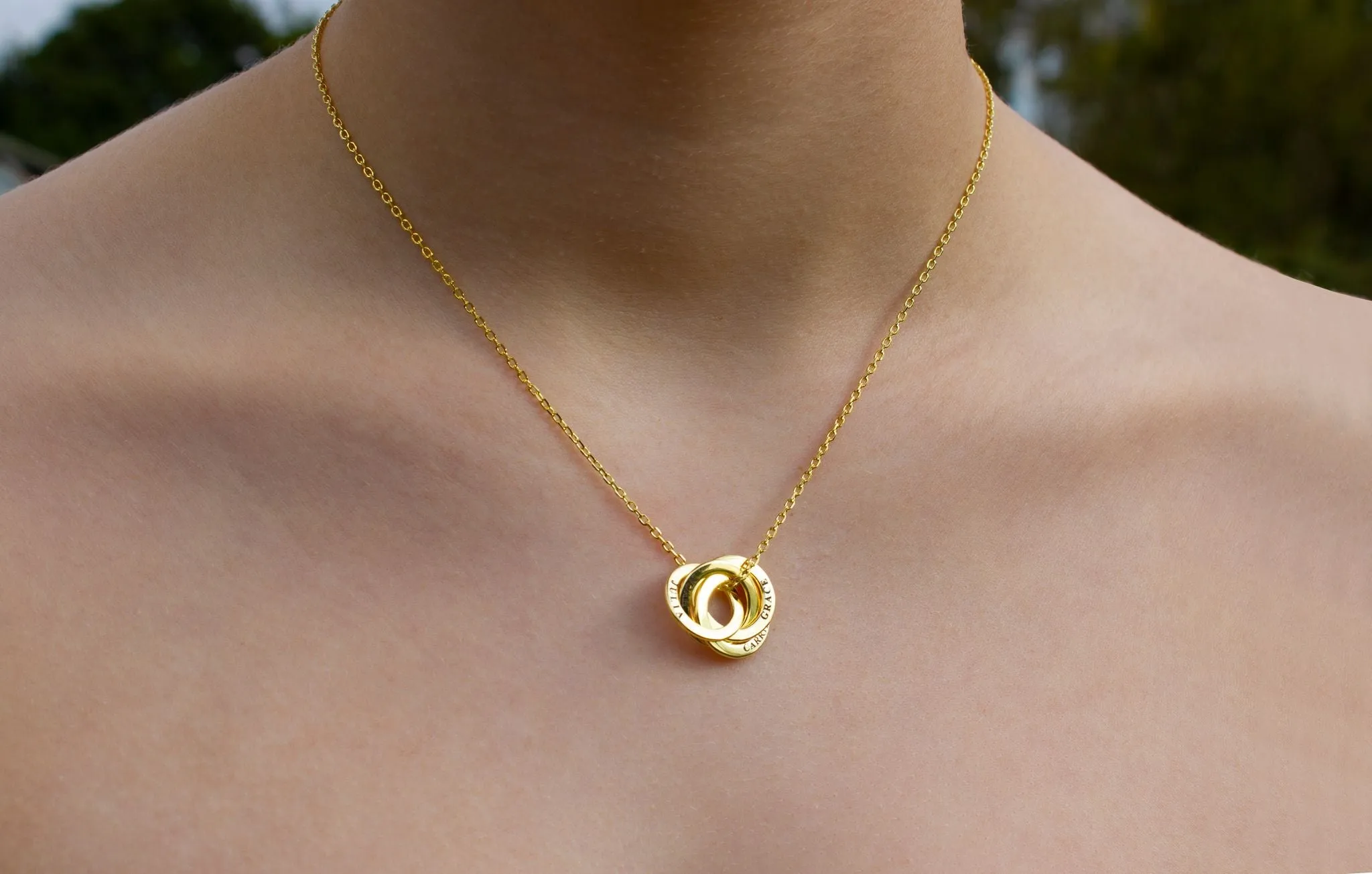 Mother's Day Gold Personalised Ring Necklace