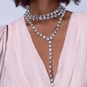 Multi-layer Tassel Rhinestone Necklace