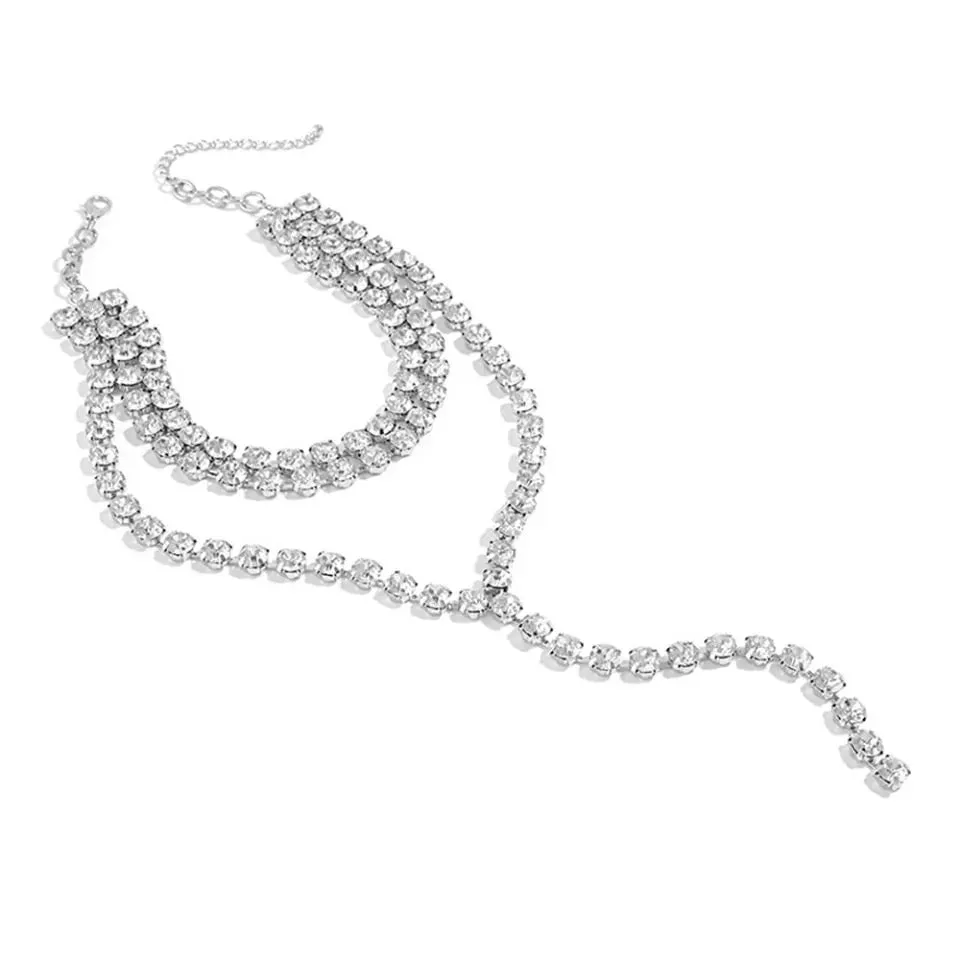 Multi-layer Tassel Rhinestone Necklace