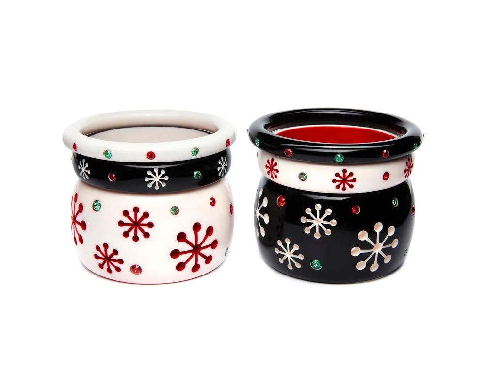 Narrow Musta Atomic Snowflake Bangle
