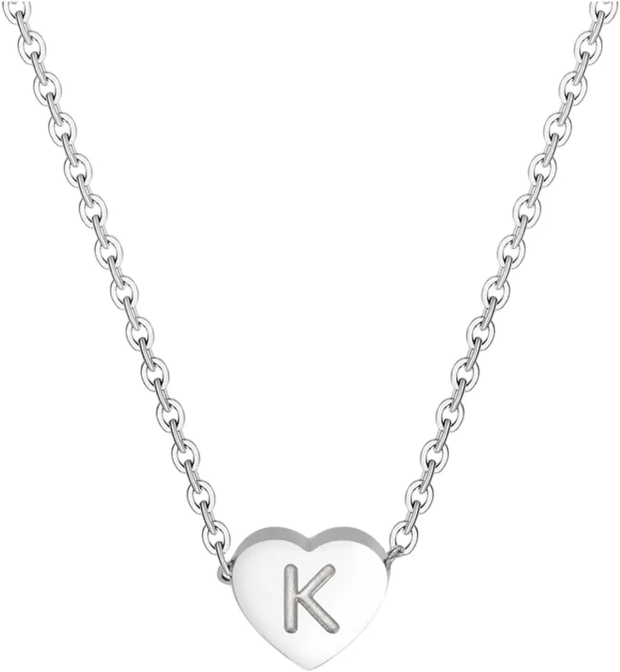Necklaces for Mom from Son Necklaces Gifts 925 Sterling Silver Heart Initial Necklaces Sterling Silver Dainty Diamond Zircon Gold Pendant Planet Necklaces Silver Jewelry Gifts