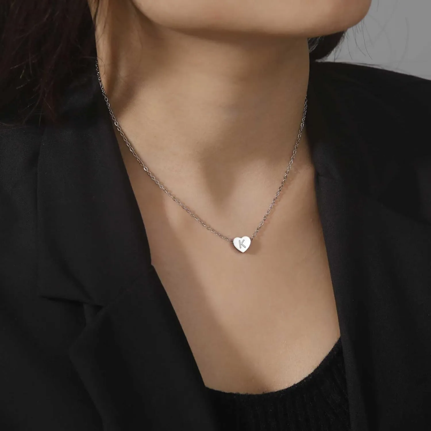 Necklaces for Mom from Son Necklaces Gifts 925 Sterling Silver Heart Initial Necklaces Sterling Silver Dainty Diamond Zircon Gold Pendant Planet Necklaces Silver Jewelry Gifts