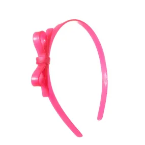 Neon Pink Thin Bow Headband