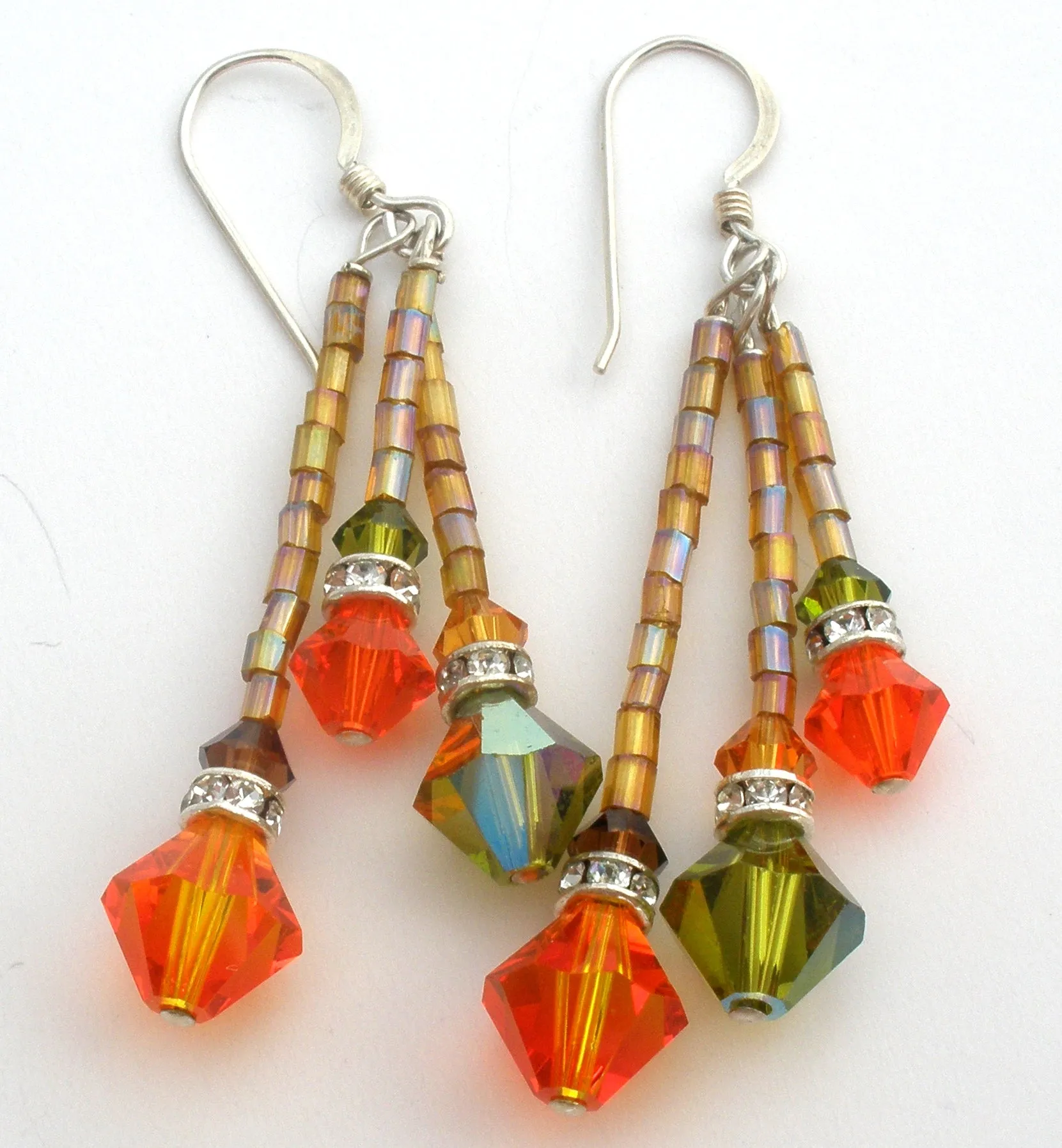Orange & Green Crystal Bead Jewelry Set