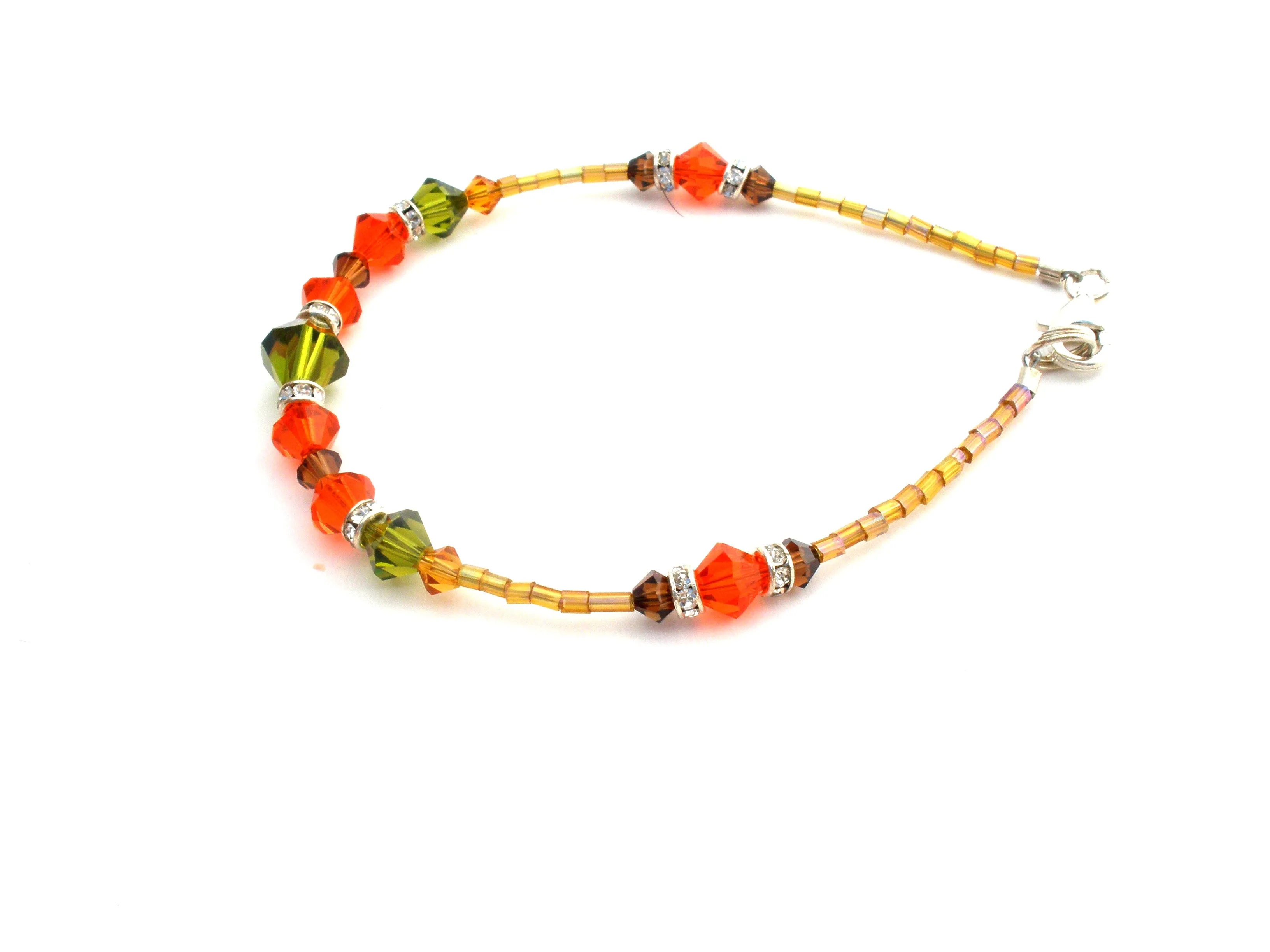 Orange & Green Crystal Bead Jewelry Set