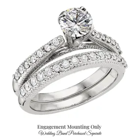 Ornate Diamond Band Engagement Ring