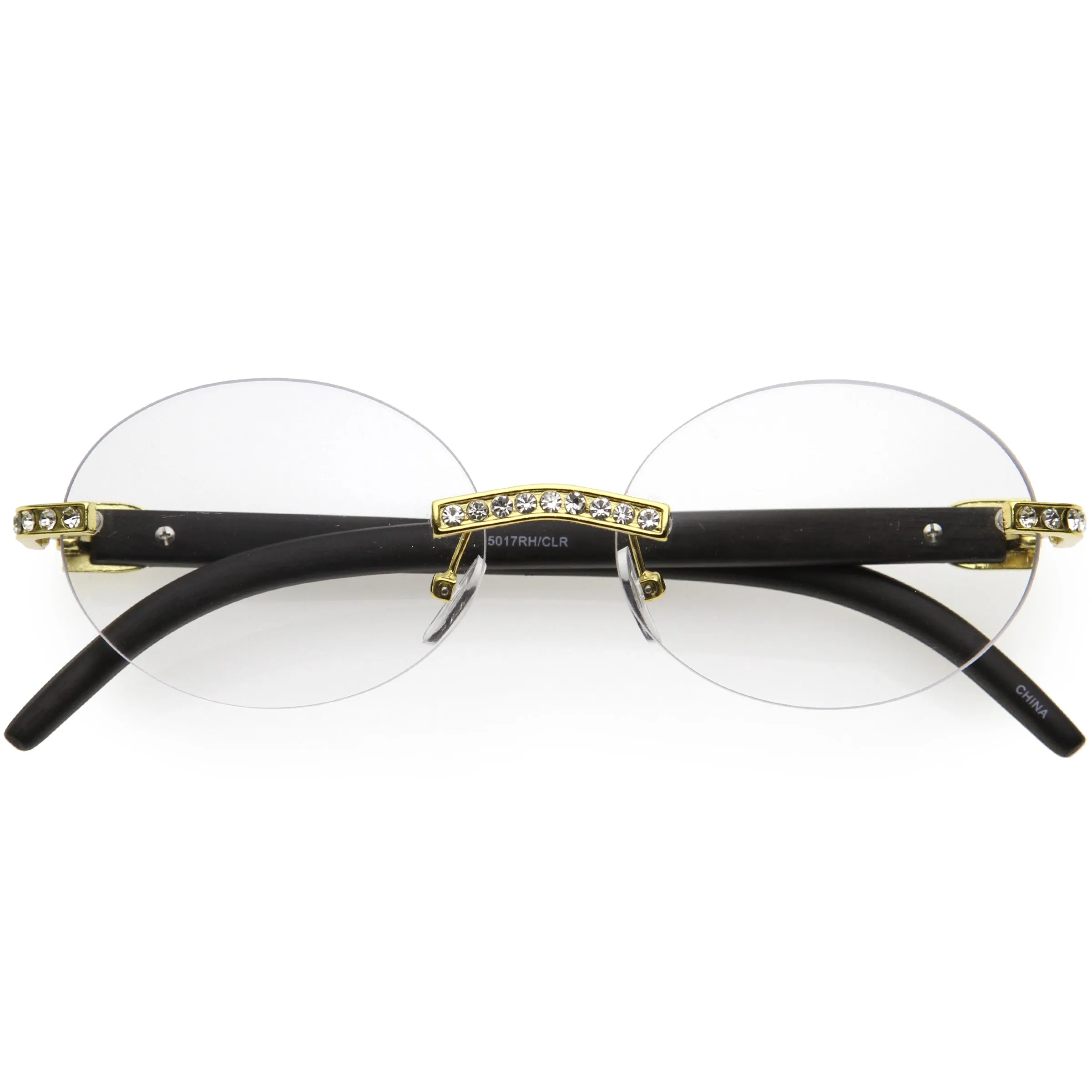 Oval Premium rhinestones Decorated Blue Light Blocking Glasses D183