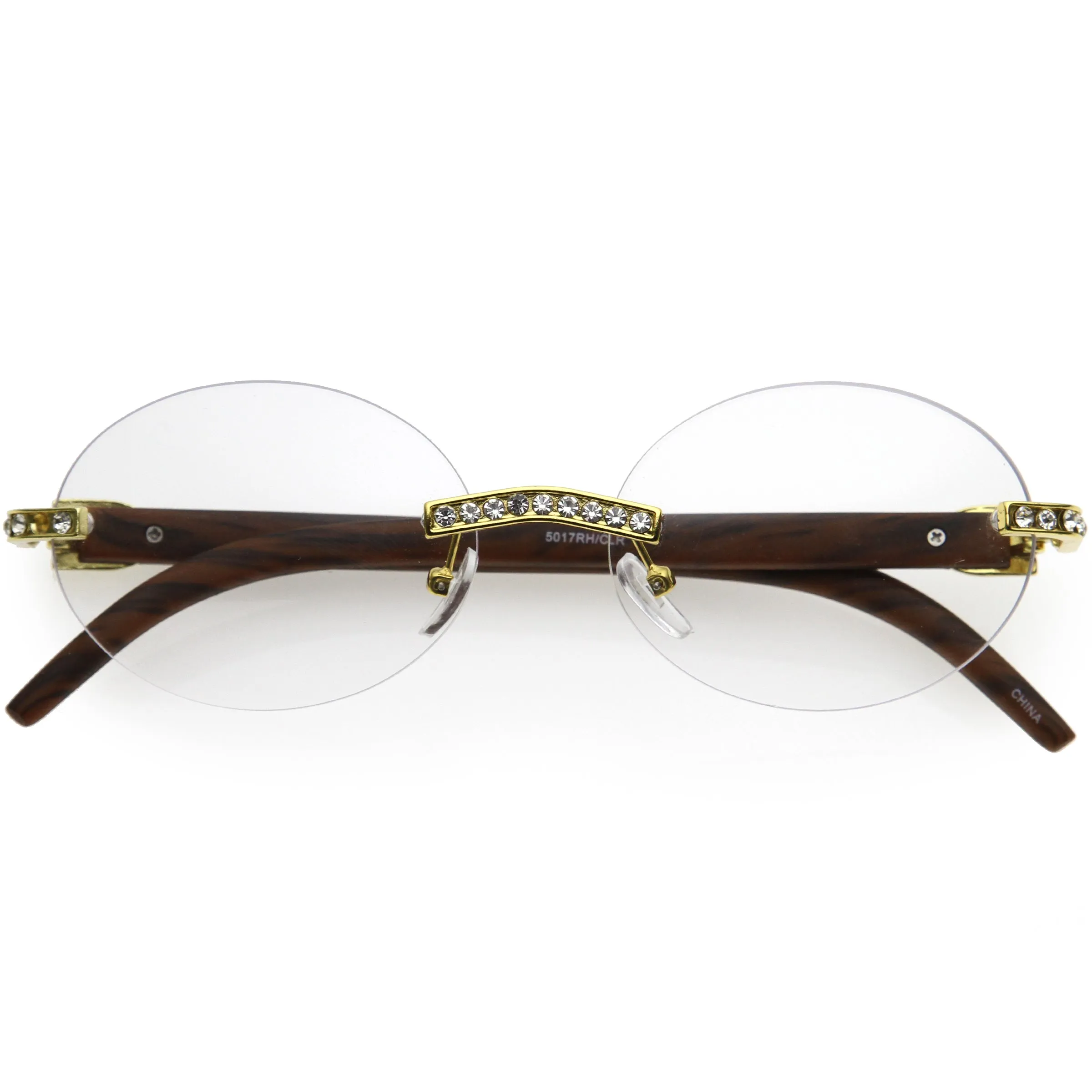 Oval Premium rhinestones Decorated Blue Light Blocking Glasses D183
