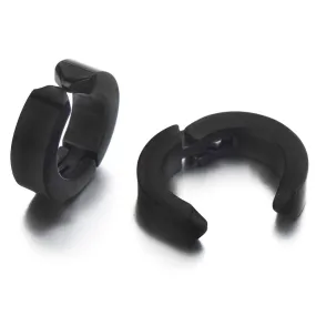 Pair of Huggie Hinged Hoop Earrings Non-piercing Clip on Earrings Unisex Men