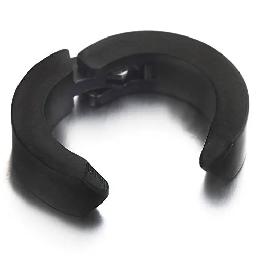 Pair of Huggie Hinged Hoop Earrings Non-piercing Clip on Earrings Unisex Men