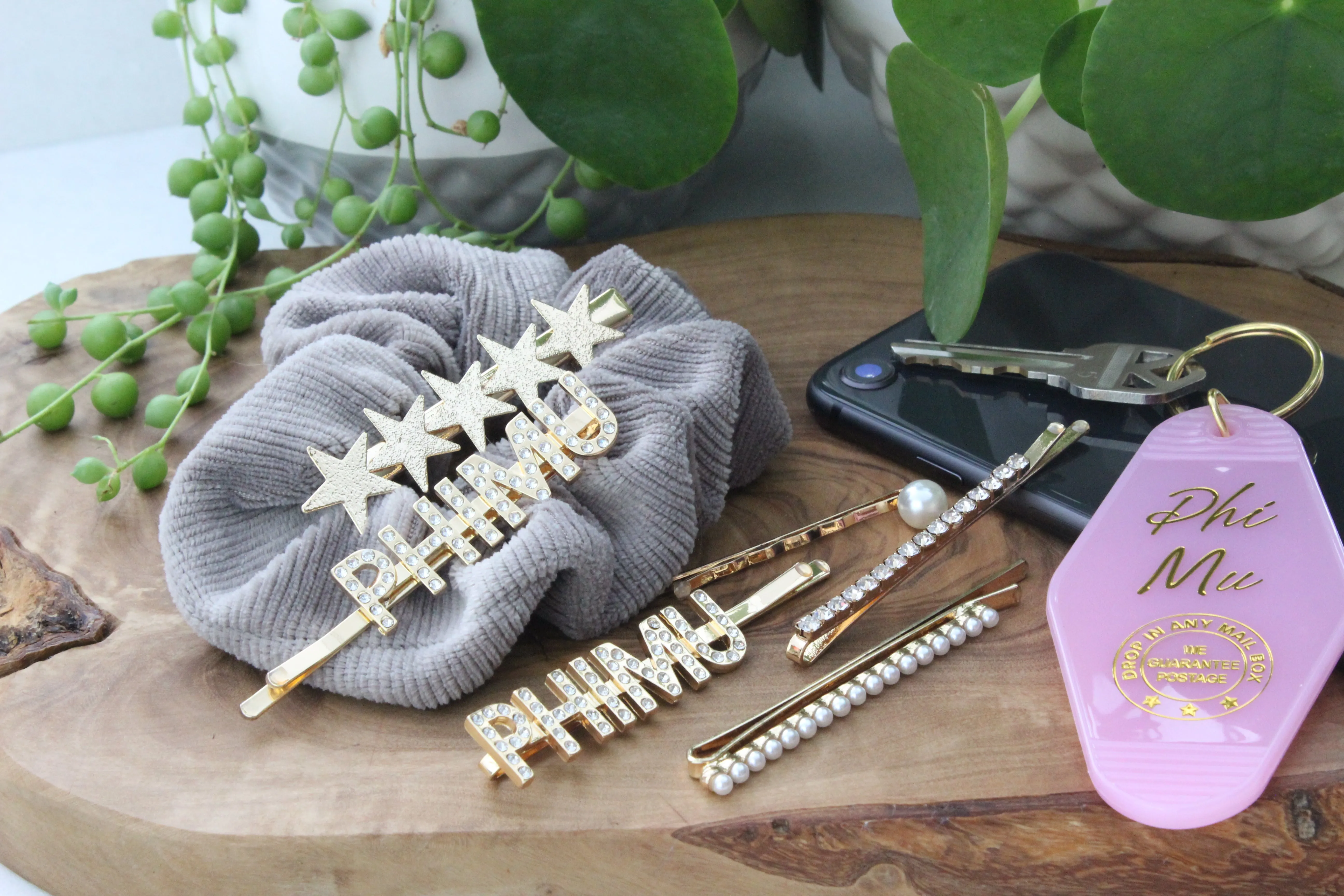 Phi Mu Sorority Hair Clips