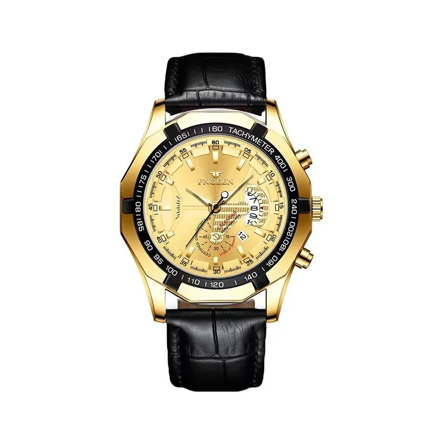 PrecisionMaster Stainless Steel Quartz Calendar Watch